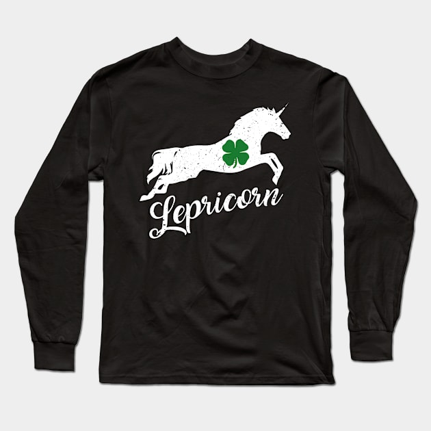 Lepricorn Unicorn Funny St Patrick's Day Long Sleeve T-Shirt by Tuyetle